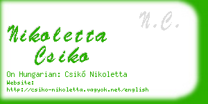 nikoletta csiko business card