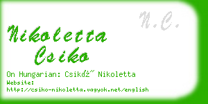 nikoletta csiko business card
